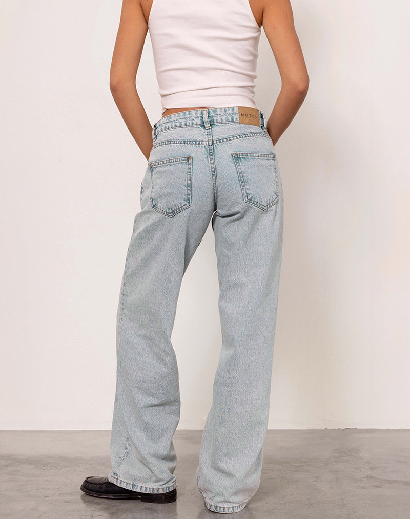 Low Rise Parallel Jeans in 80s Light Blue Wash-Nico Sky