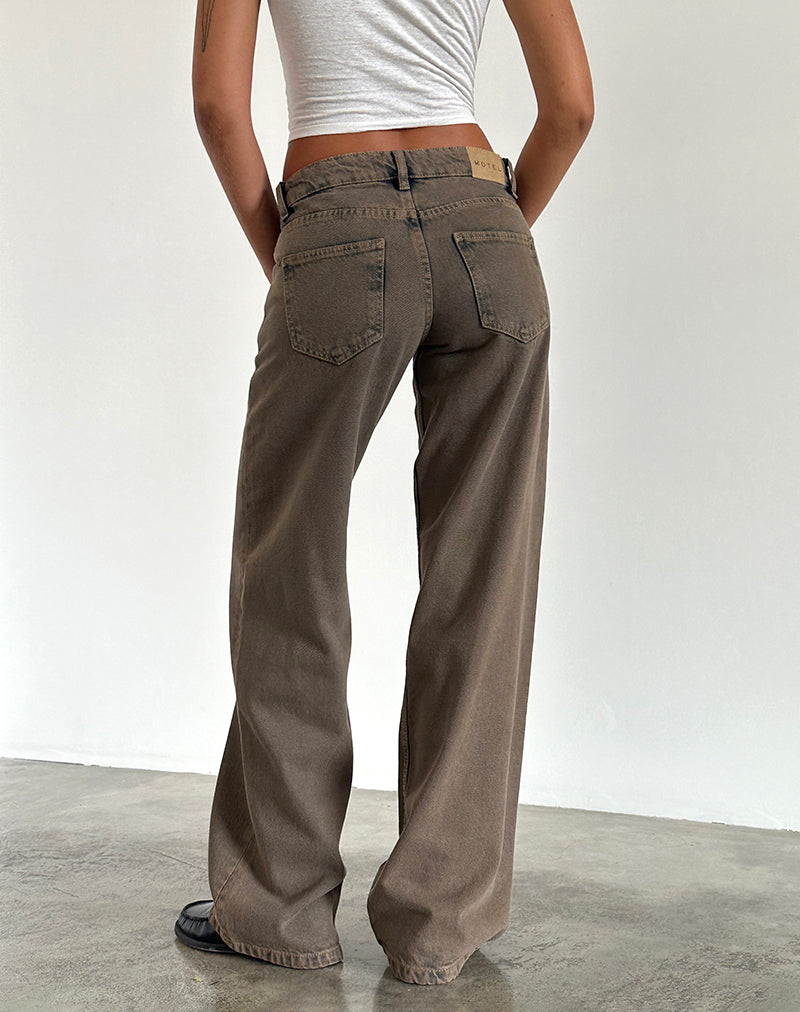 Low Rise Parallel Jeans in Dark Sand-Nico Sky