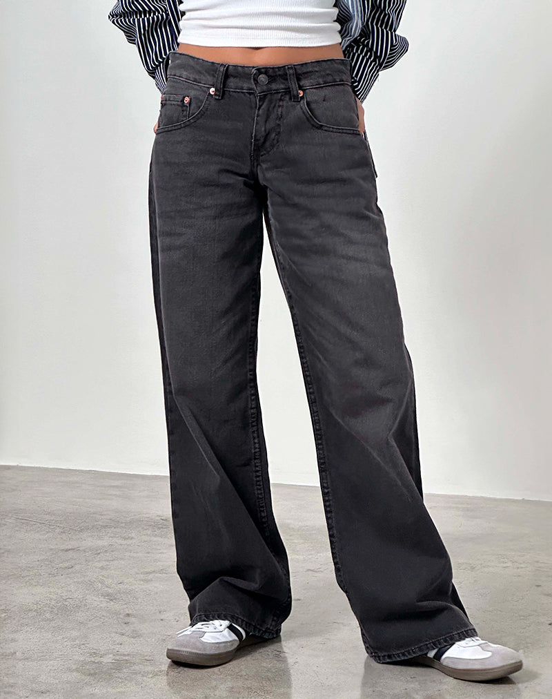 Low Rise Parallel Jeans in Vintage Black-Nico Sky