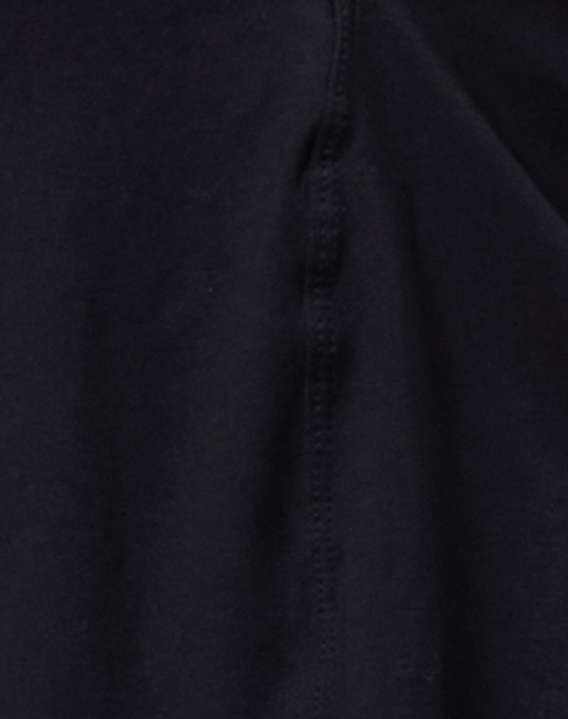 Madge Halter Top in Rayon Jersey Black-Nico Sky