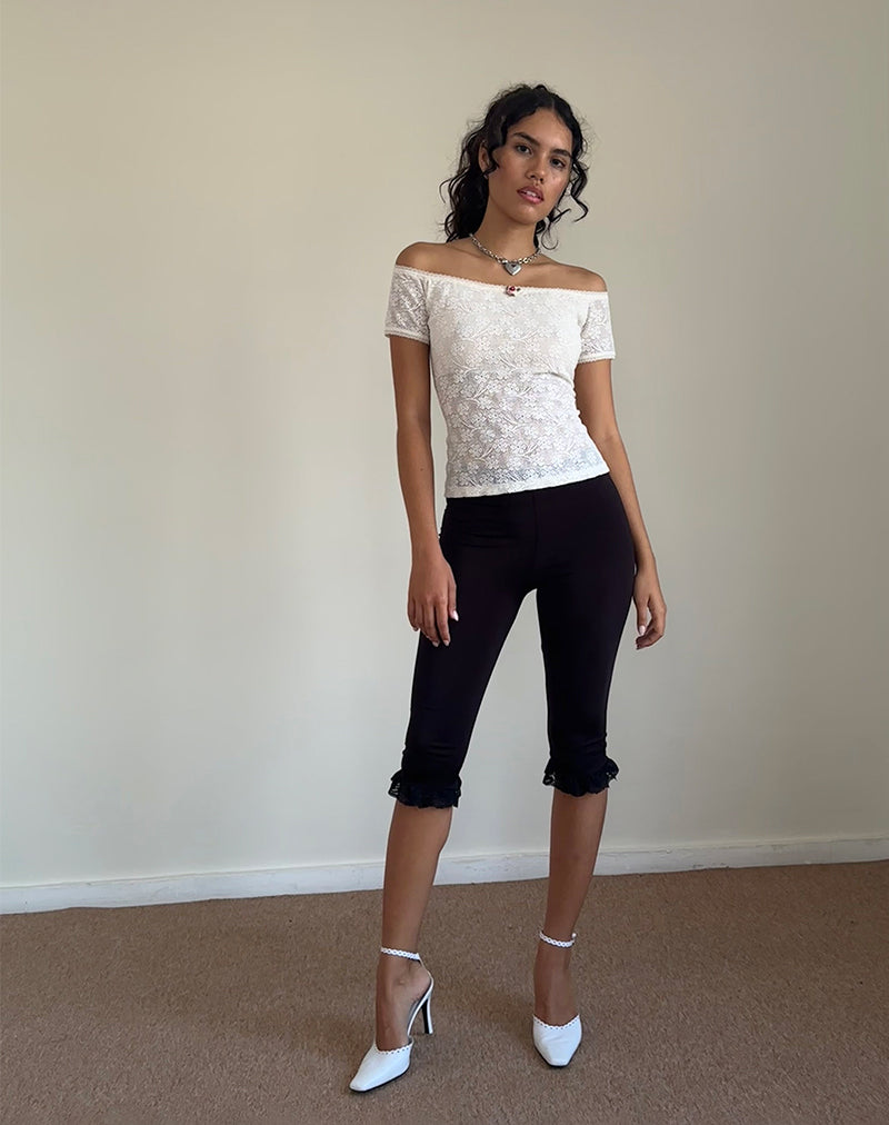 Mageina Bardot Top in Lace Ivory-Nico Sky