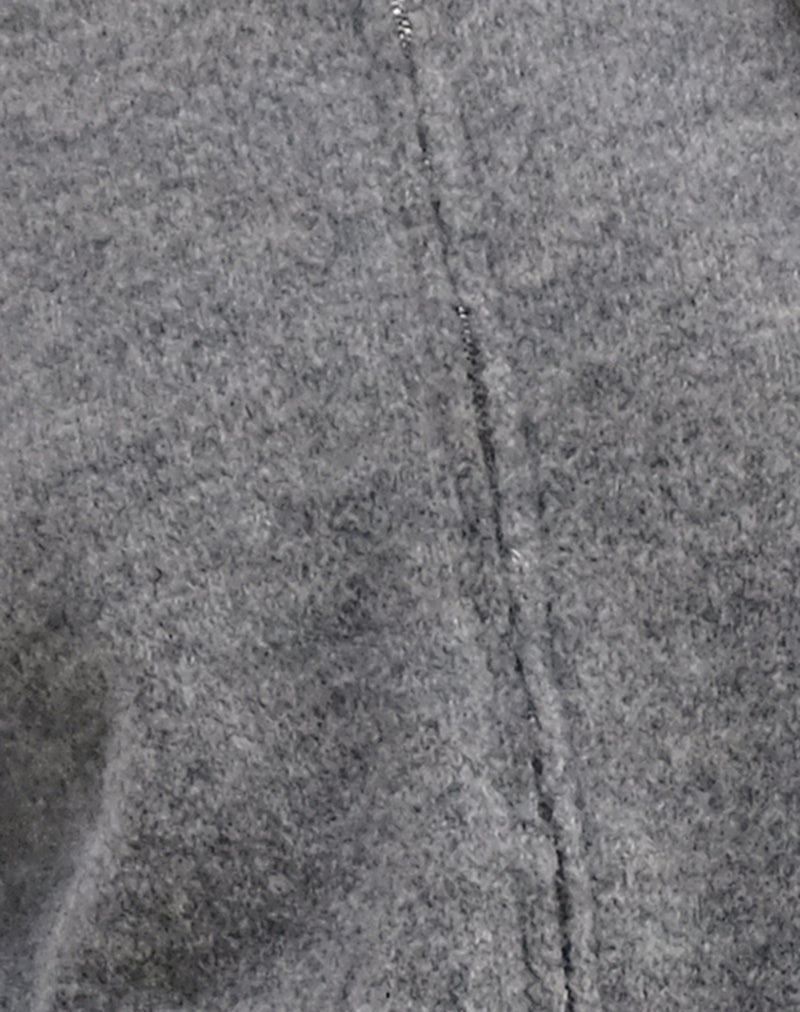 Maira Zip Through Jacket in Knit Grey-Nico Sky