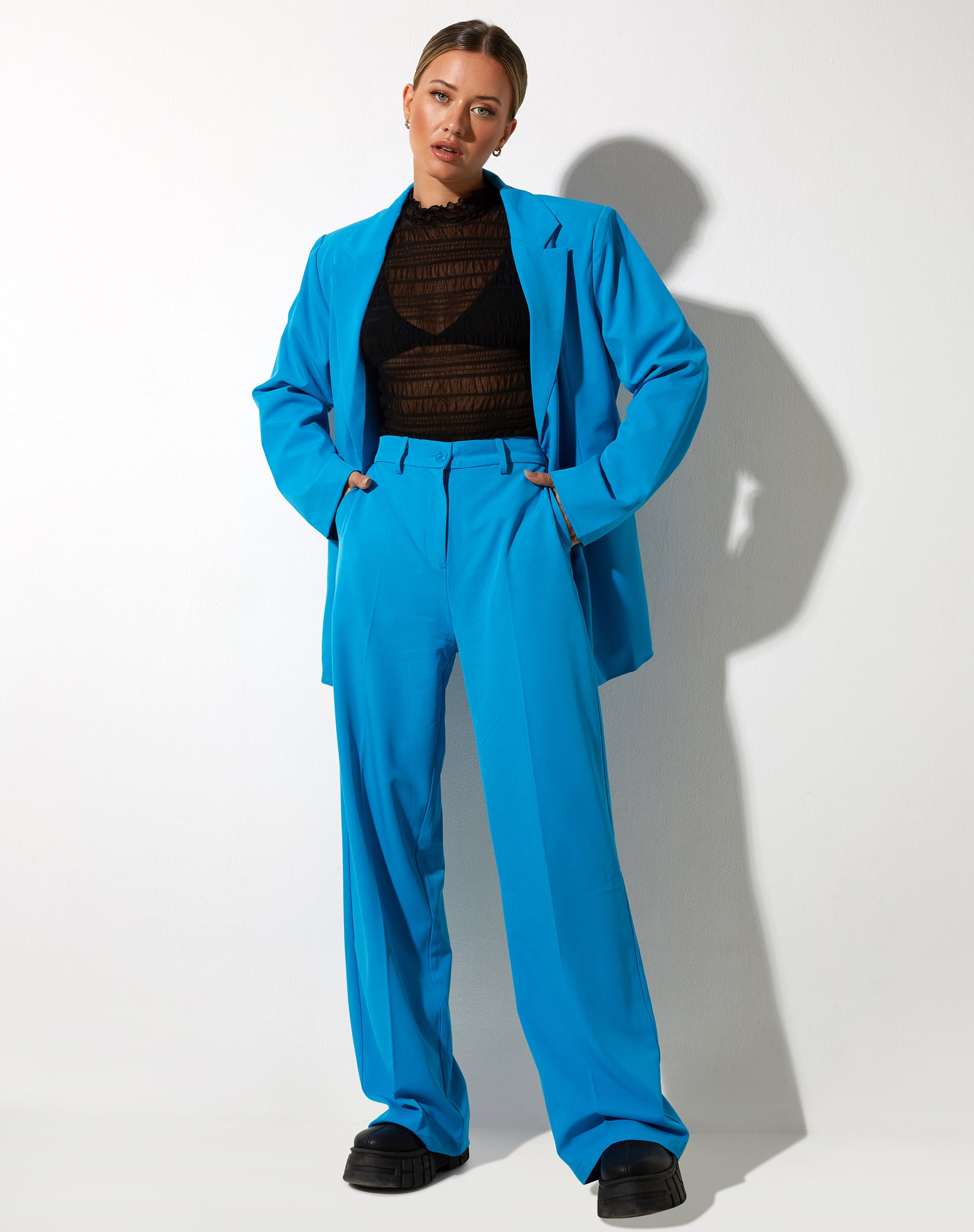 Abba Trouser in Tailoring Blue-Nico Sky