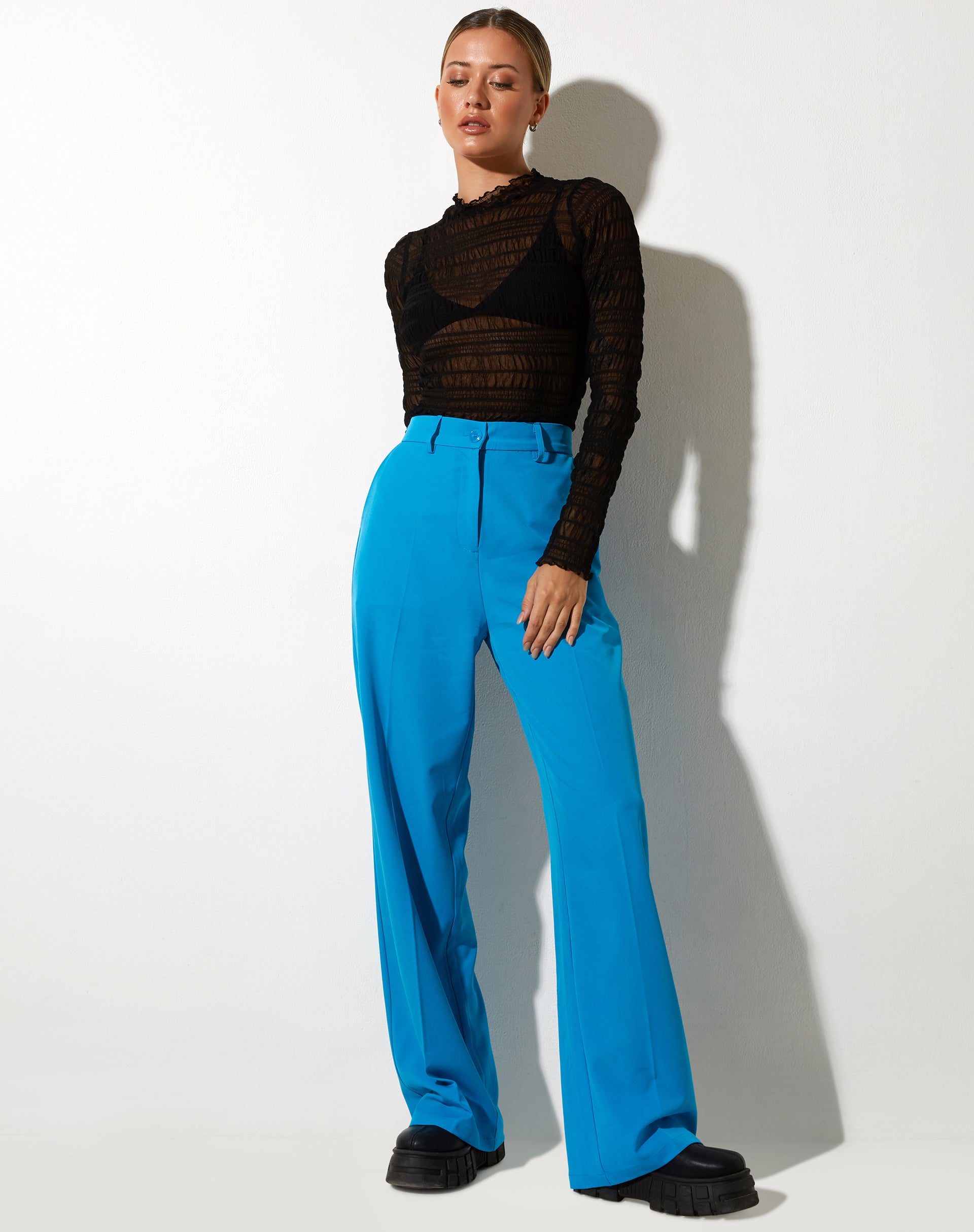 Abba Trouser in Tailoring Blue-Nico Sky
