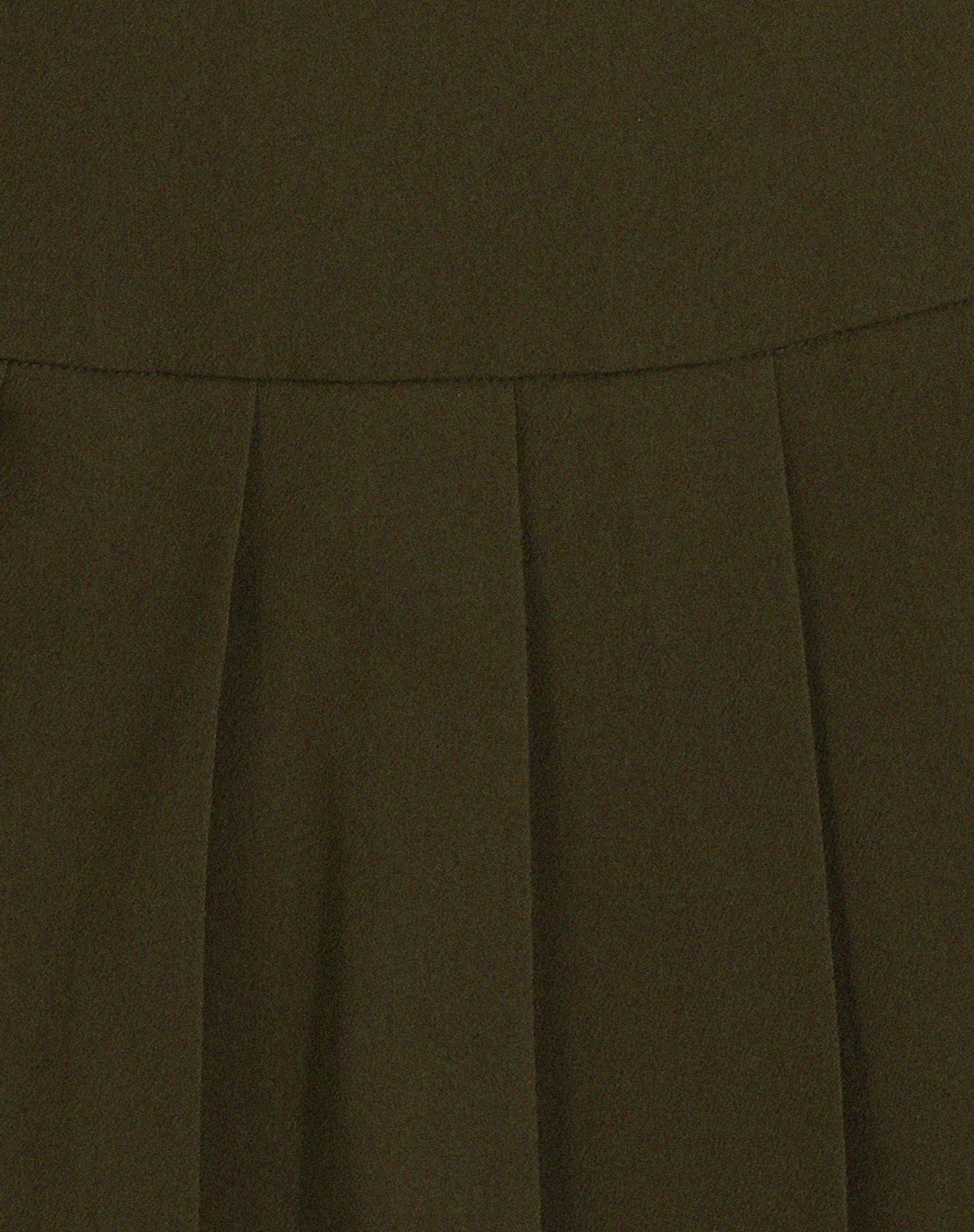 Casini Pleated Micro Skirt in Dark Khaki-Nico Sky