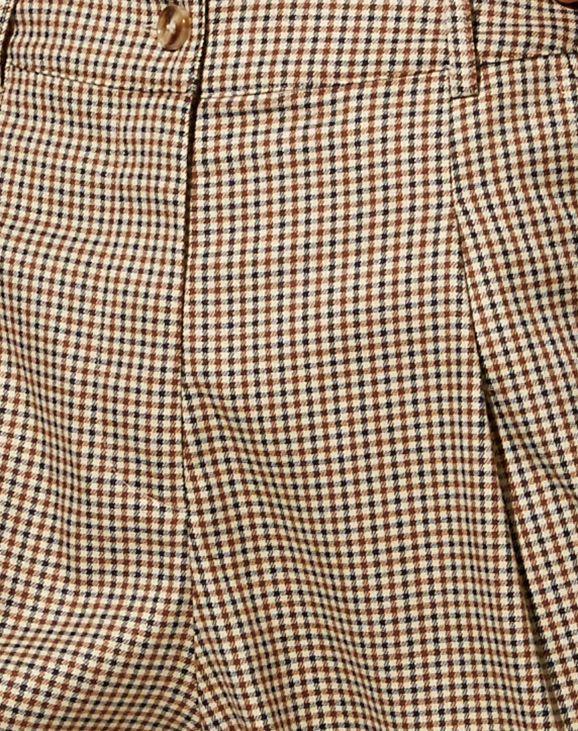 Sakila Trouser in Small Check Brown-Nico Sky