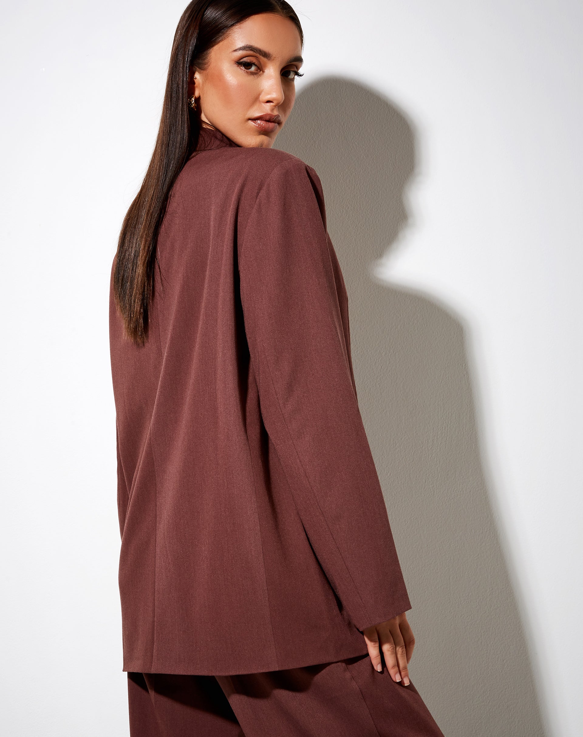 Maiwa Blazer in Cocoa-Nico Sky