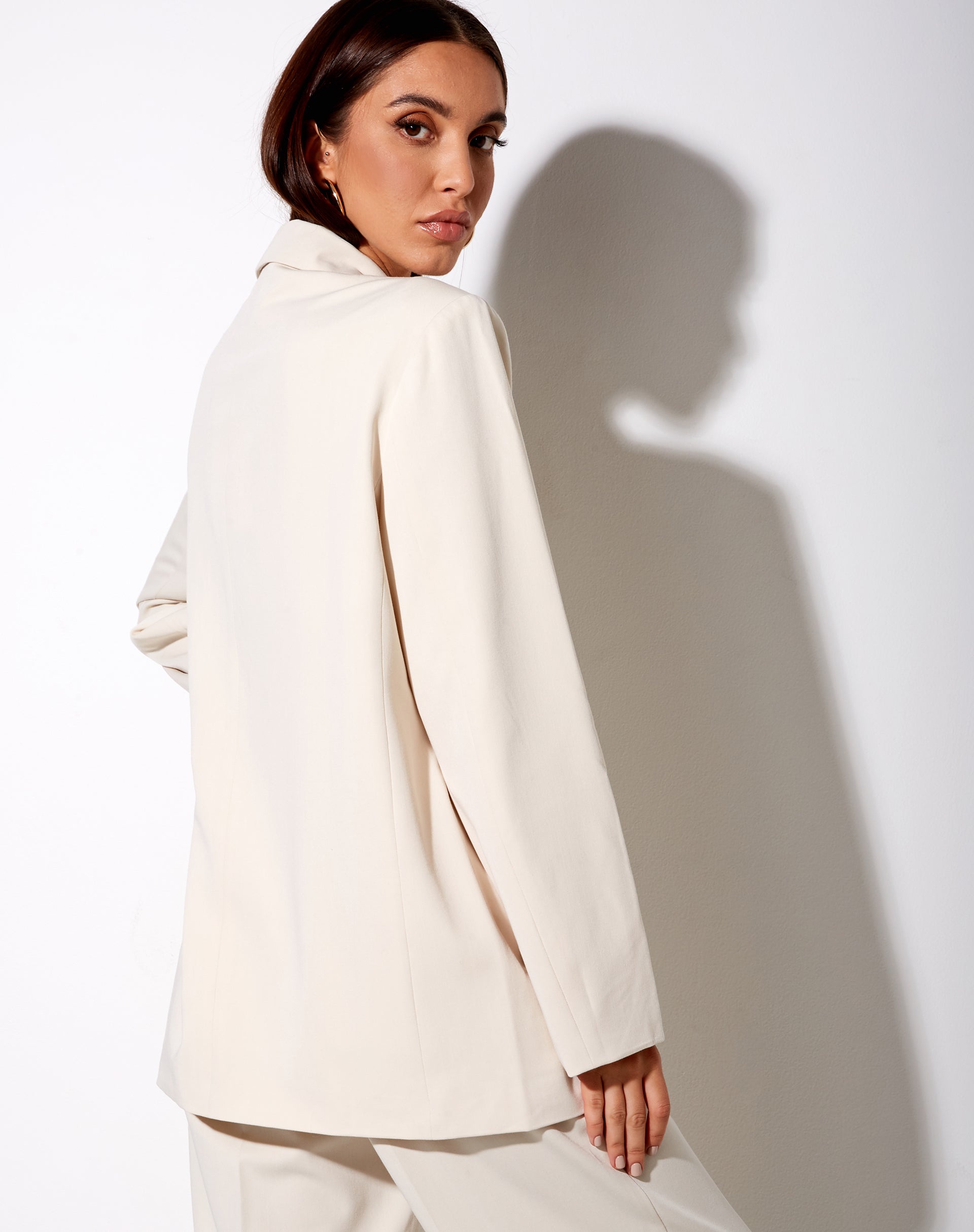 Maiwa Blazer in Cream-Nico Sky