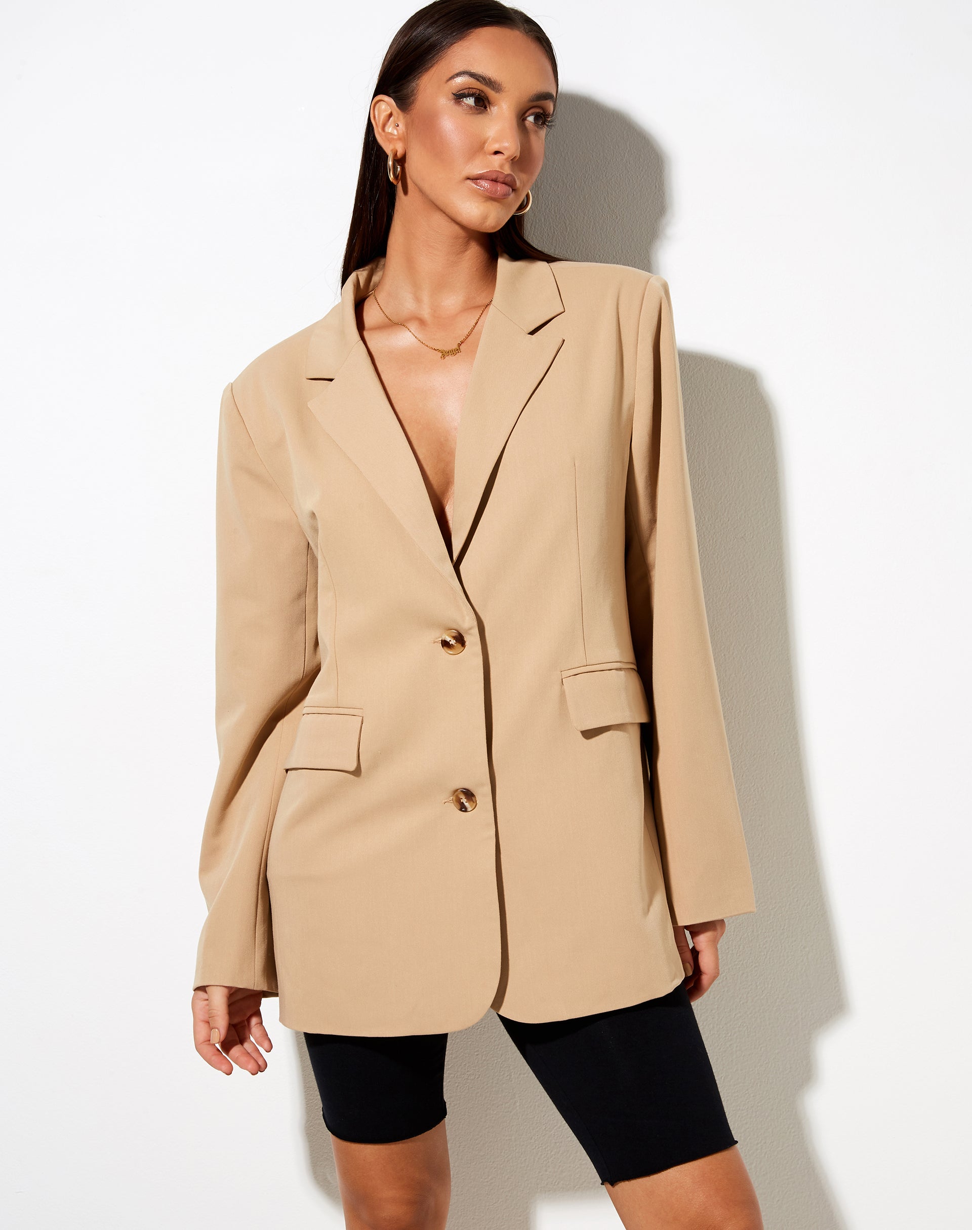 Maiwa Blazer in Tan-Nico Sky