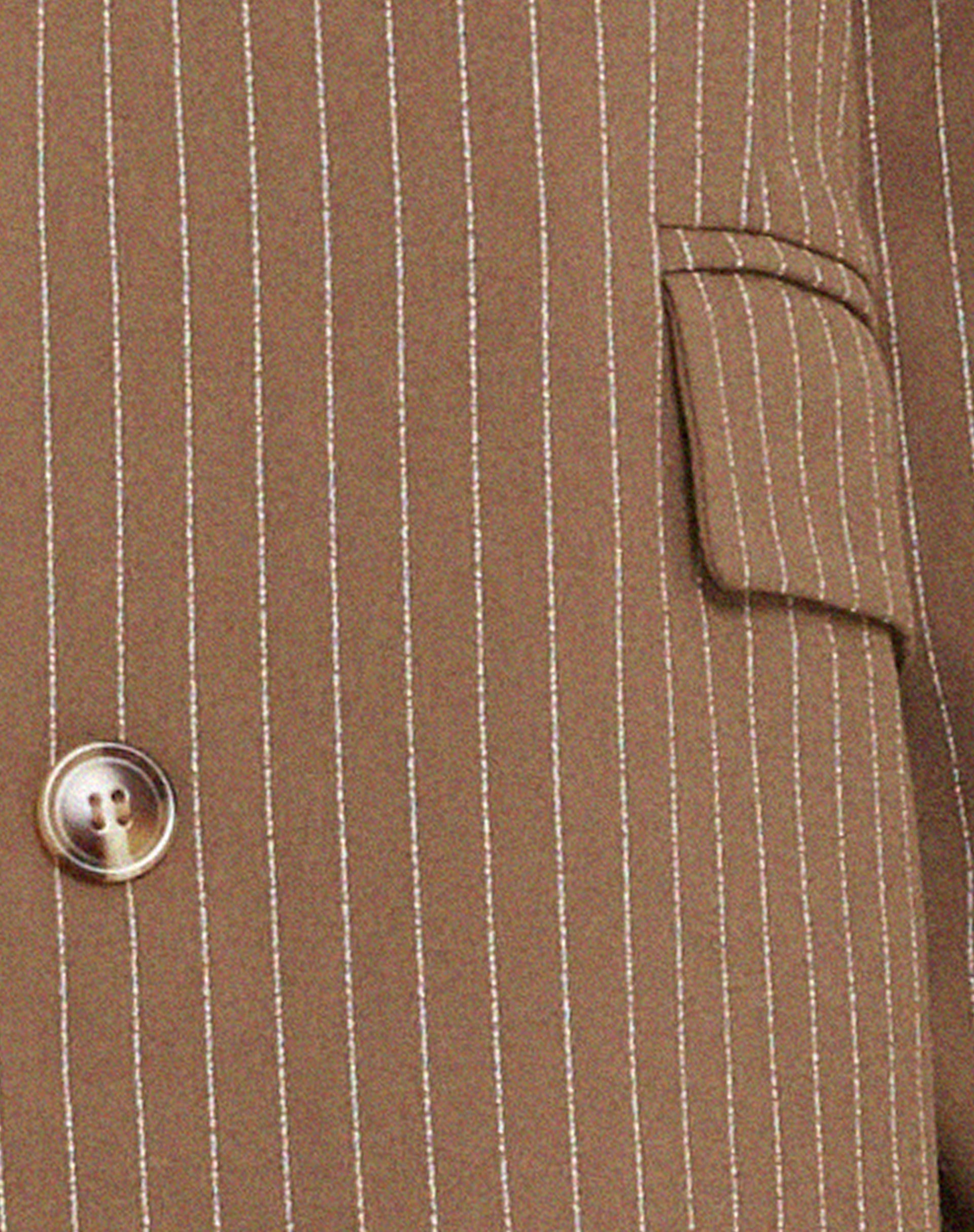Maiwa Blazer in Pinstripe Brown-Nico Sky