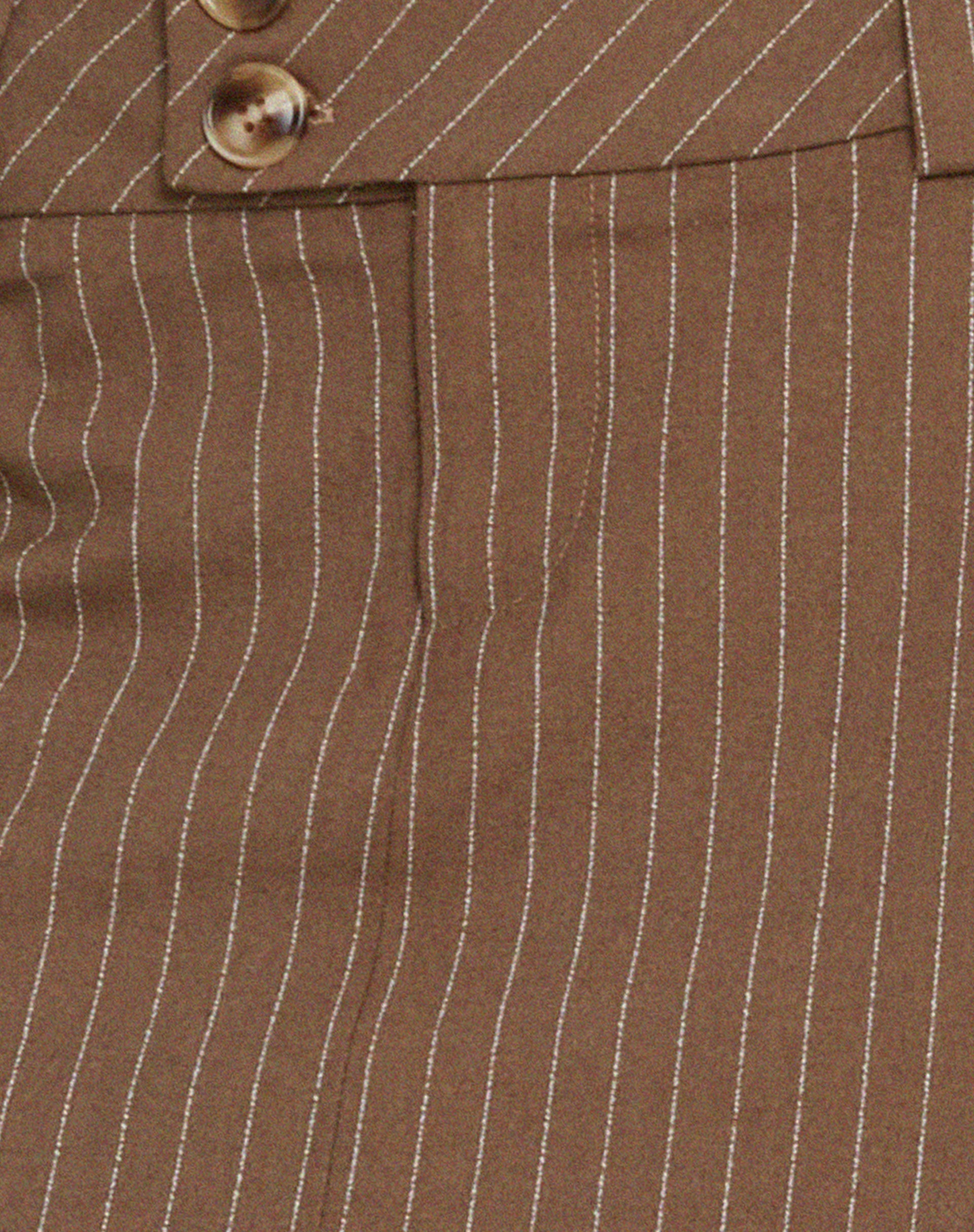 Tovani Mini Skirt in Pinstripe Brown-Nico Sky
