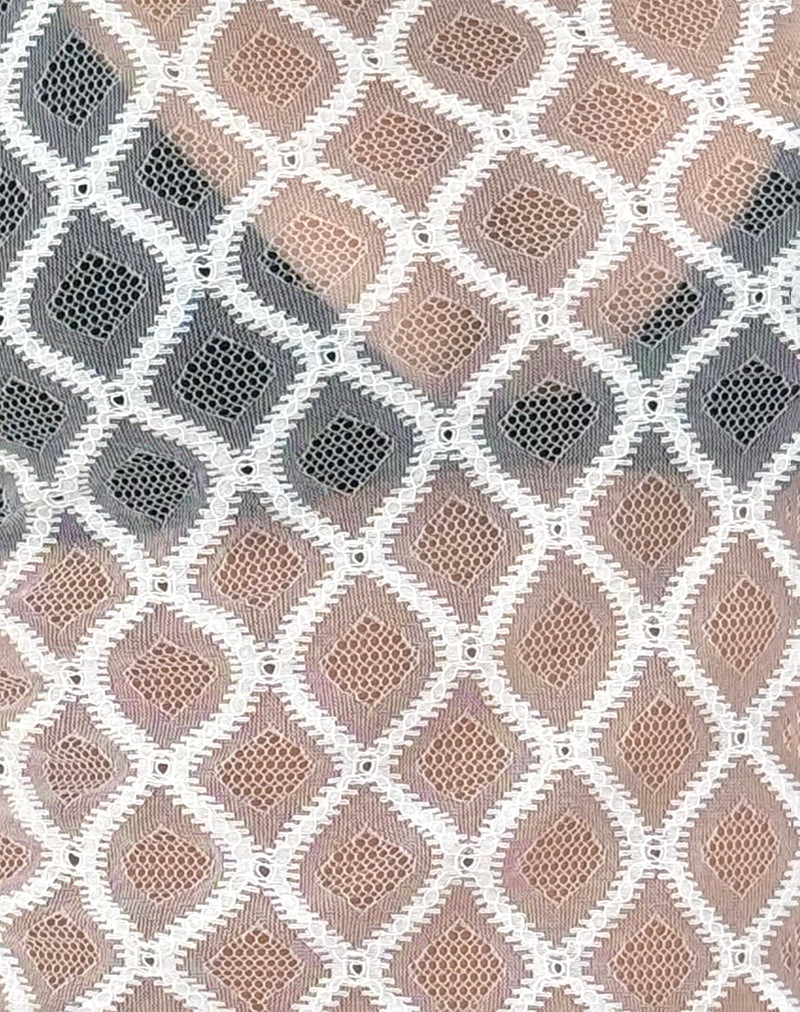 Maloe Lace Patterned Tank Top in White-Nico Sky