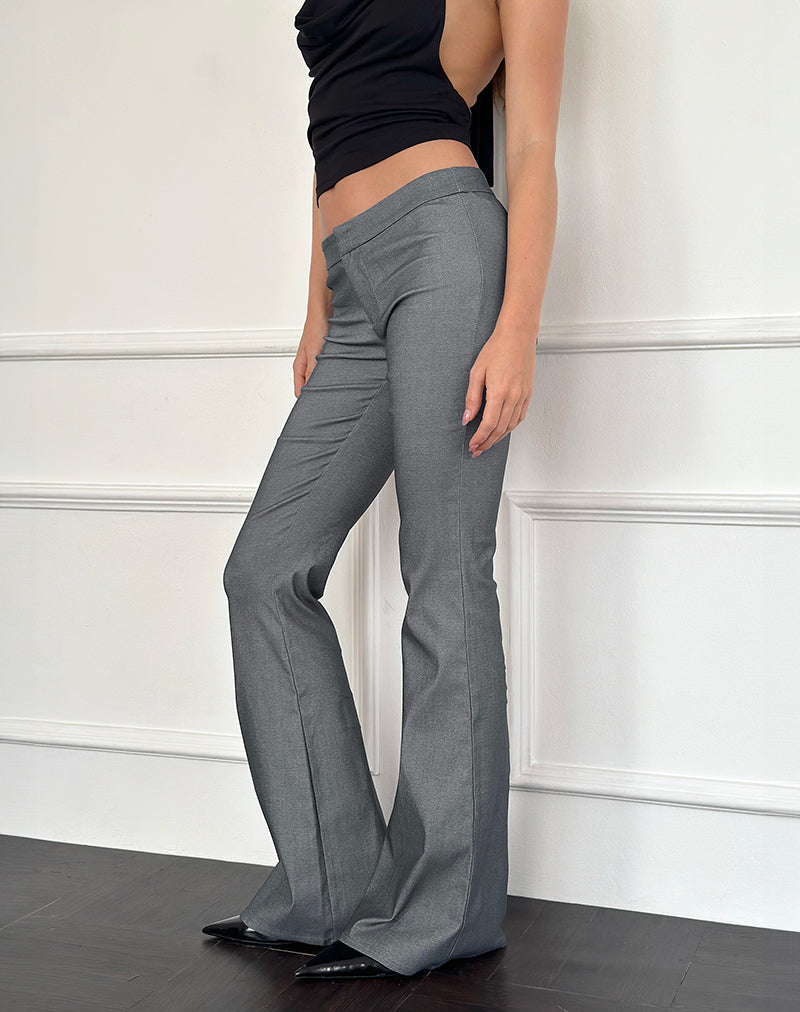 Malvinas Flared Trouser in Grey Tailoring-Nico Sky