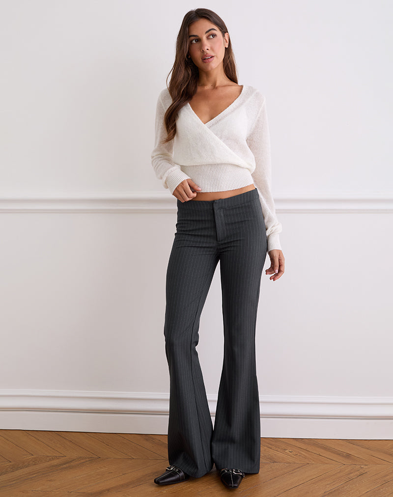 Malvinas Trouser in Tailoring Grey Stripe-Nico Sky