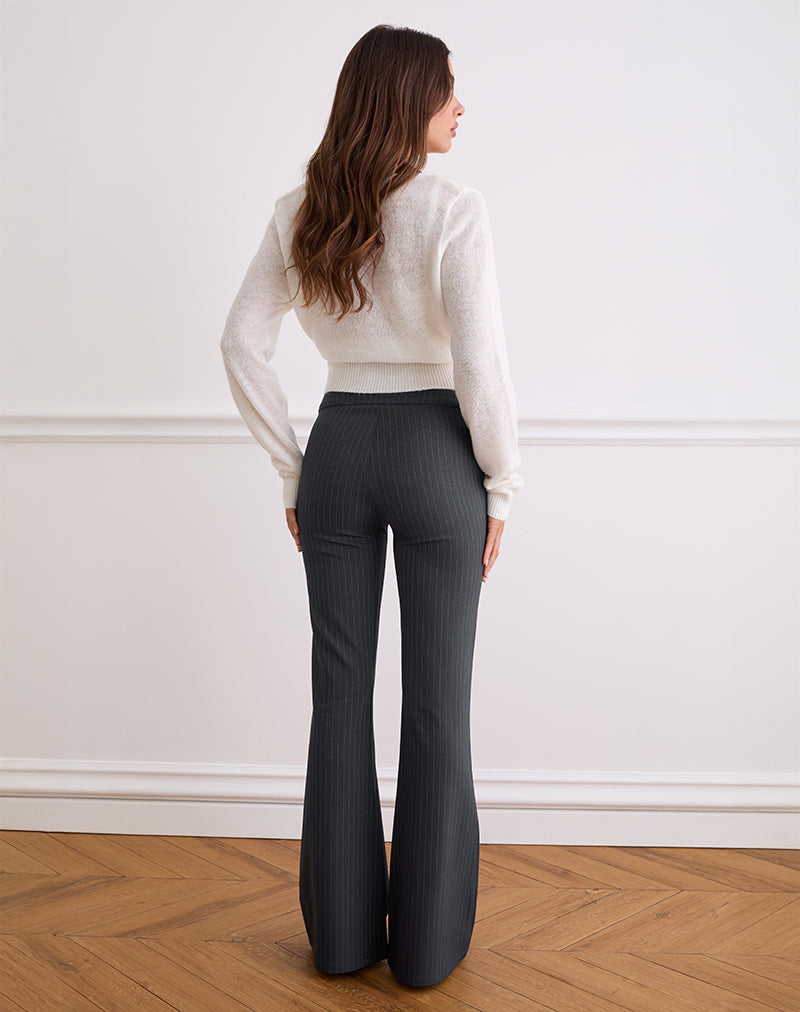 Malvinas Trouser in Tailoring Grey Stripe-Nico Sky