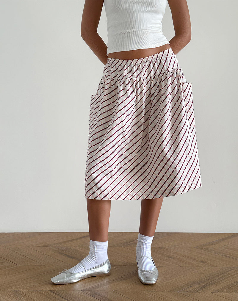 Manasi Midi Skirt in Geometric Tile-Nico Sky