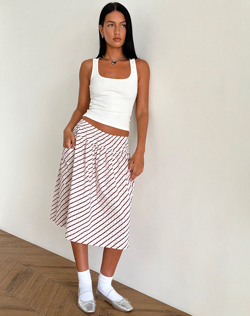 Manasi Midi Skirt in Geometric Tile-Nico Sky