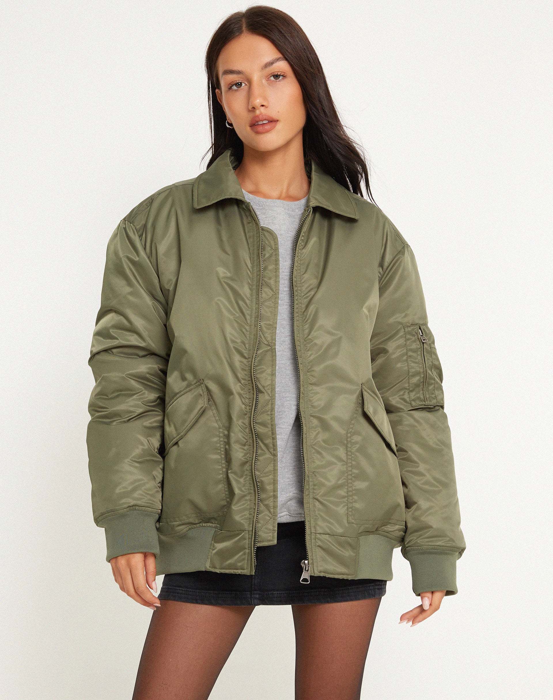 Manik Jacket in Khaki Green-Nico Sky