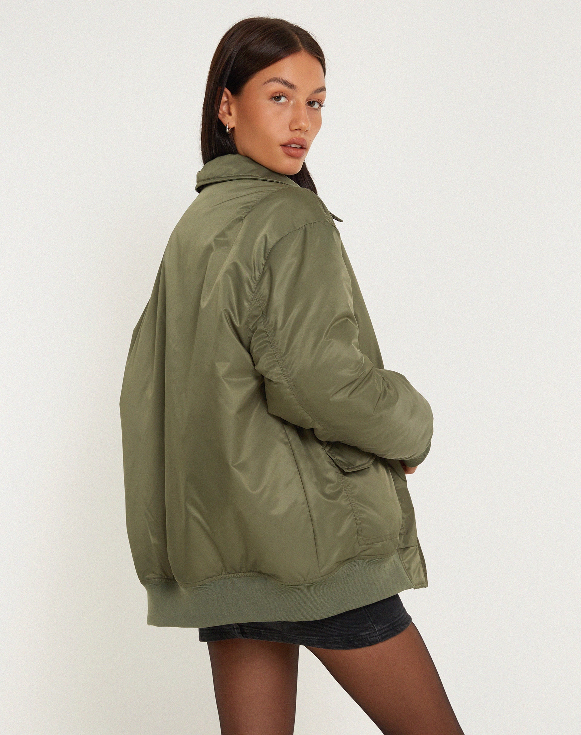 Manik Jacket in Khaki Green-Nico Sky