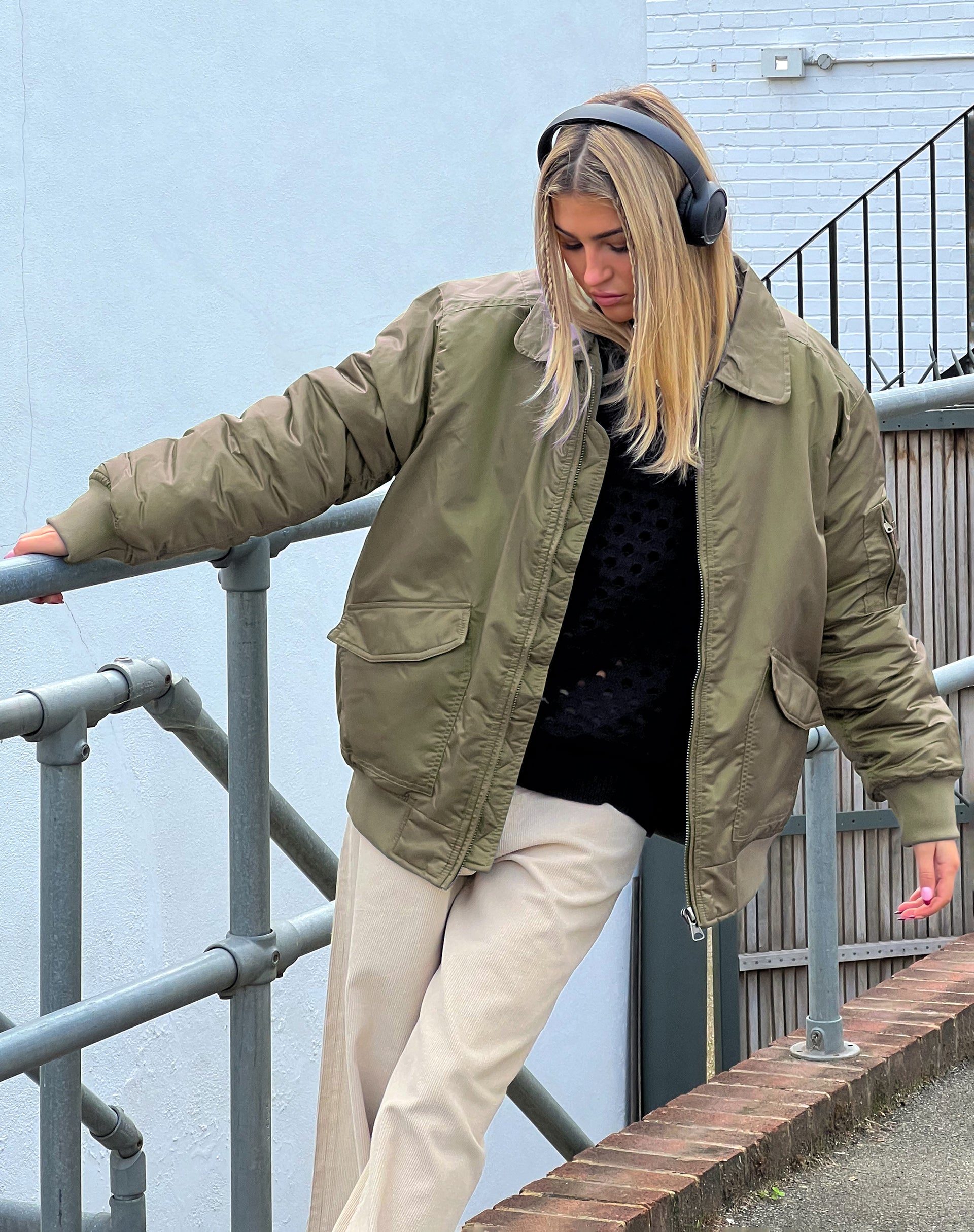 Manik Jacket in Khaki Green-Nico Sky