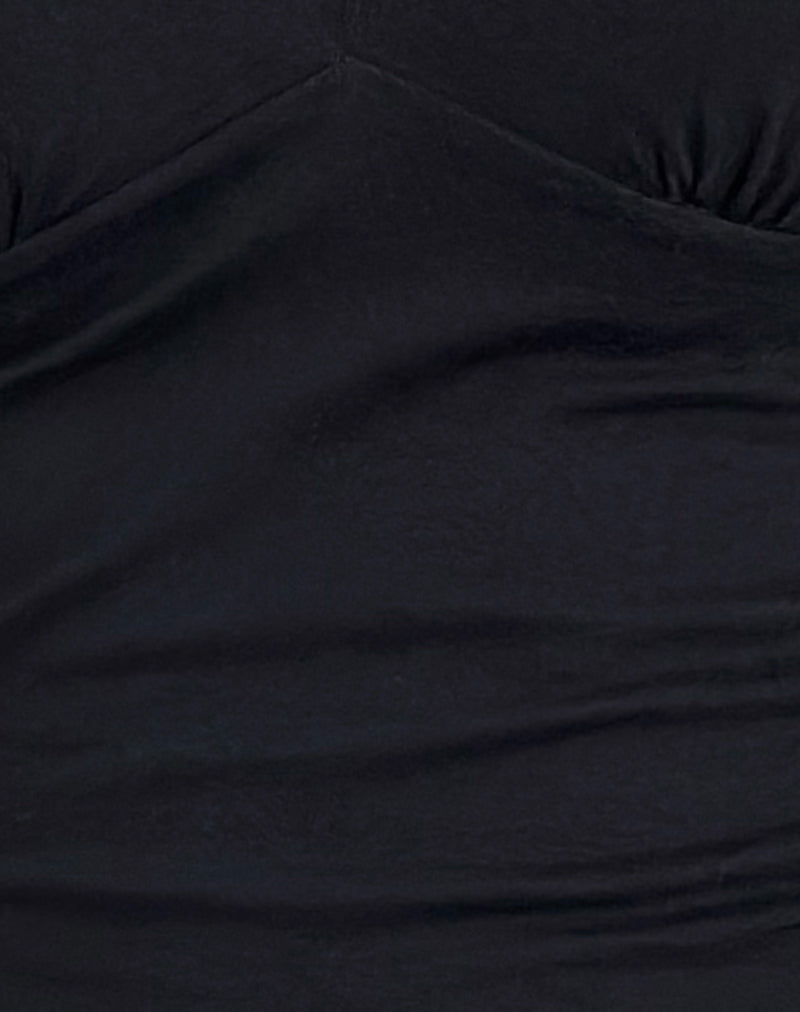 Mantha Knot Shoulder Top in Black-Nico Sky