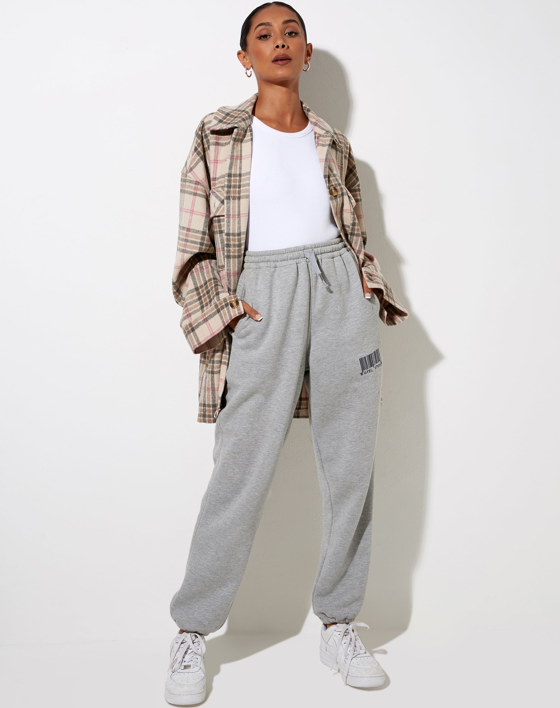 Marcel Shirt in Big Check Pink White Tan-Nico Sky