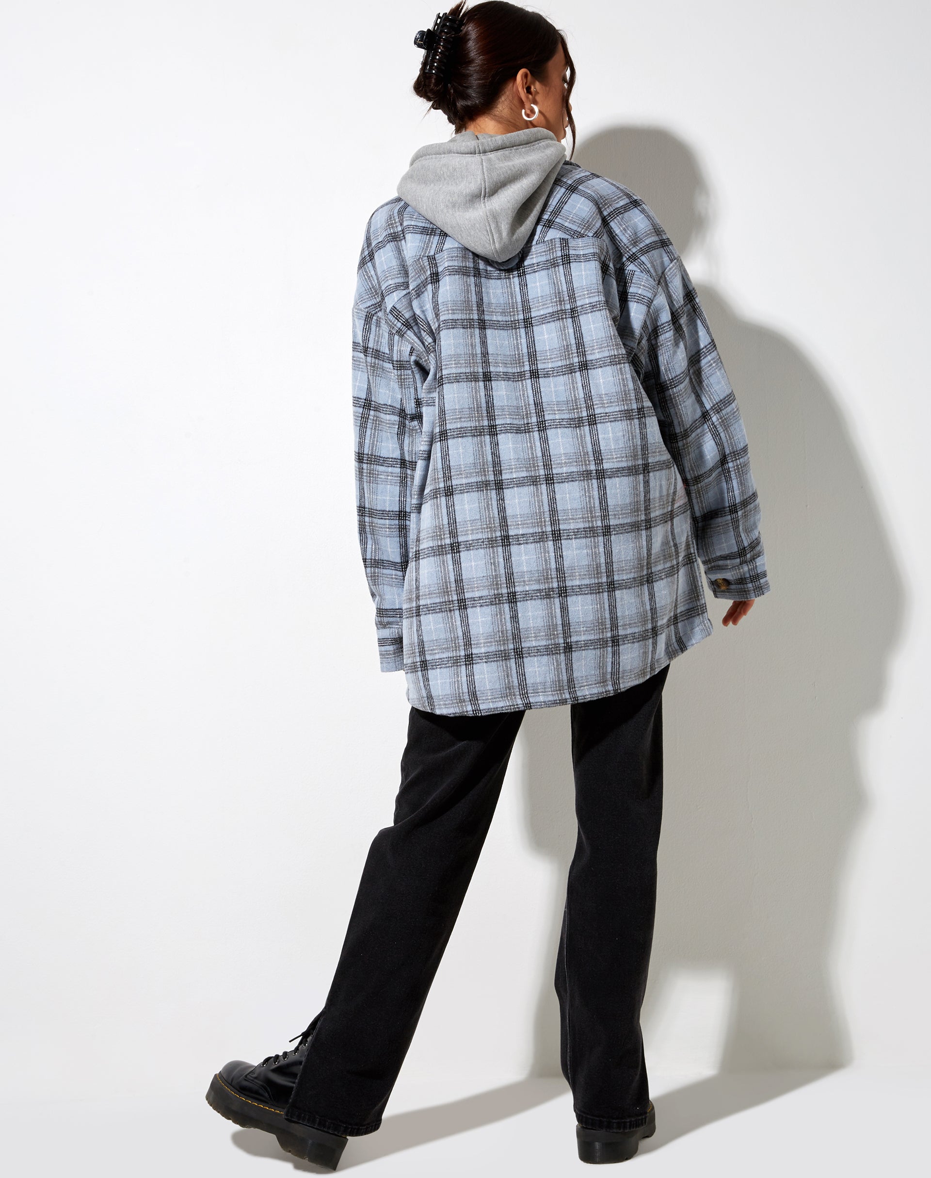 Marcella Shirt in Blue and Black Check-Nico Sky