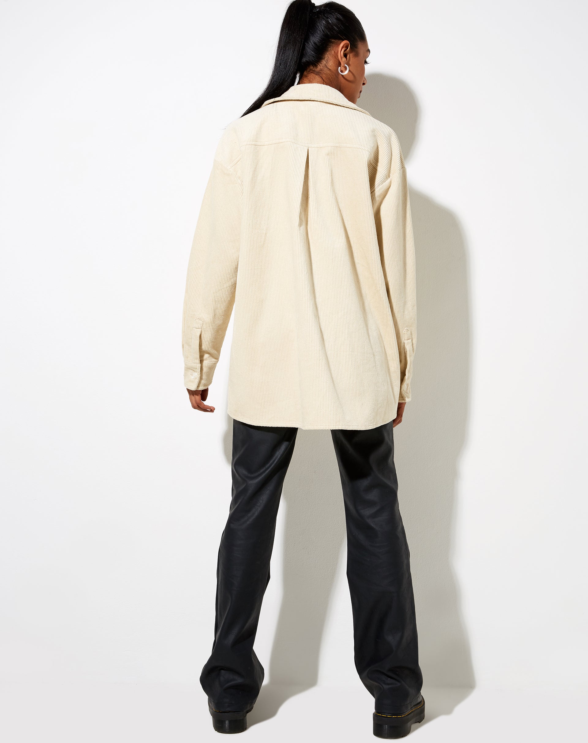 Marcy Shirt in Corduroy Tan-Nico Sky