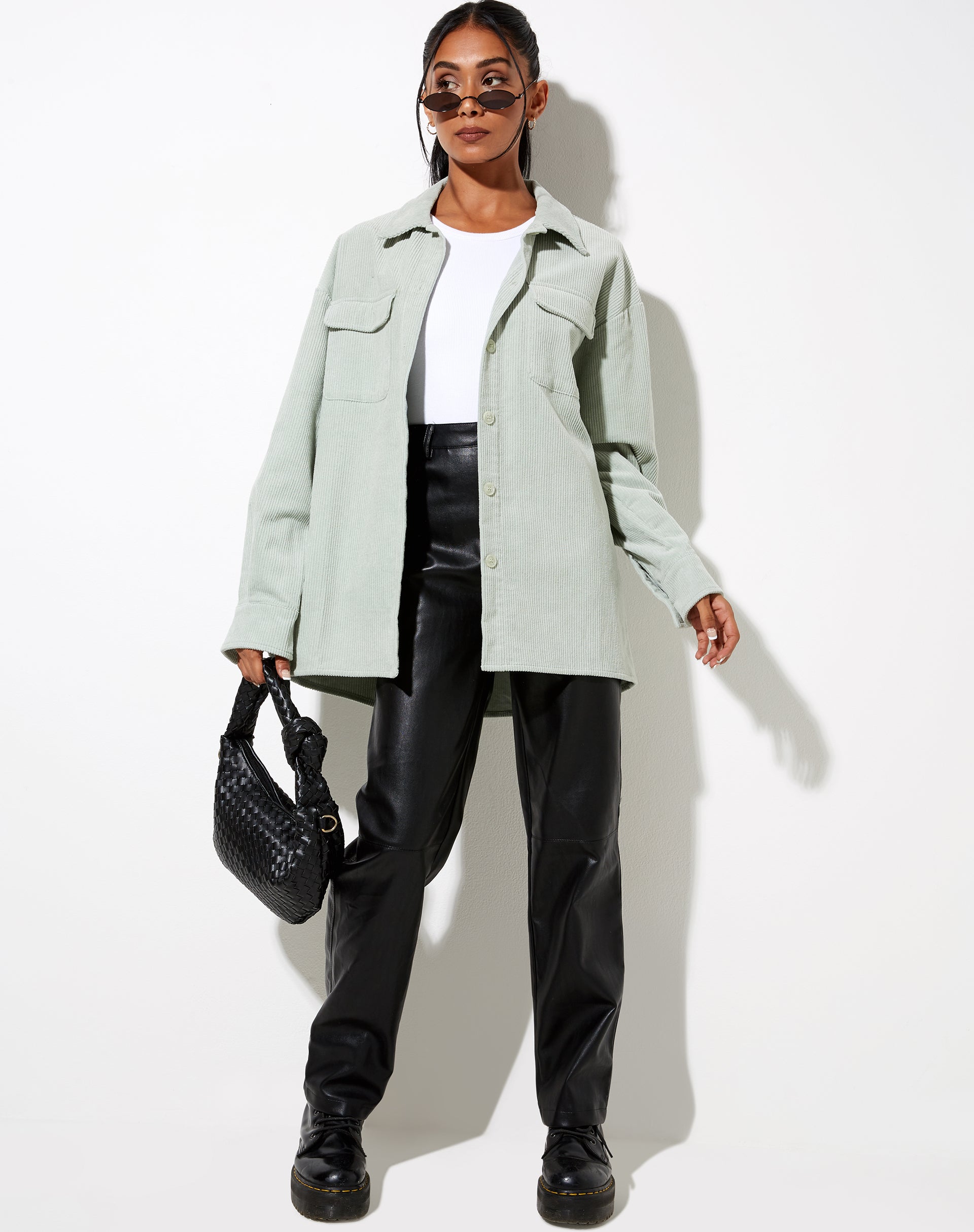 Marcy Shirt in Corduroy Washed Blue-Nico Sky