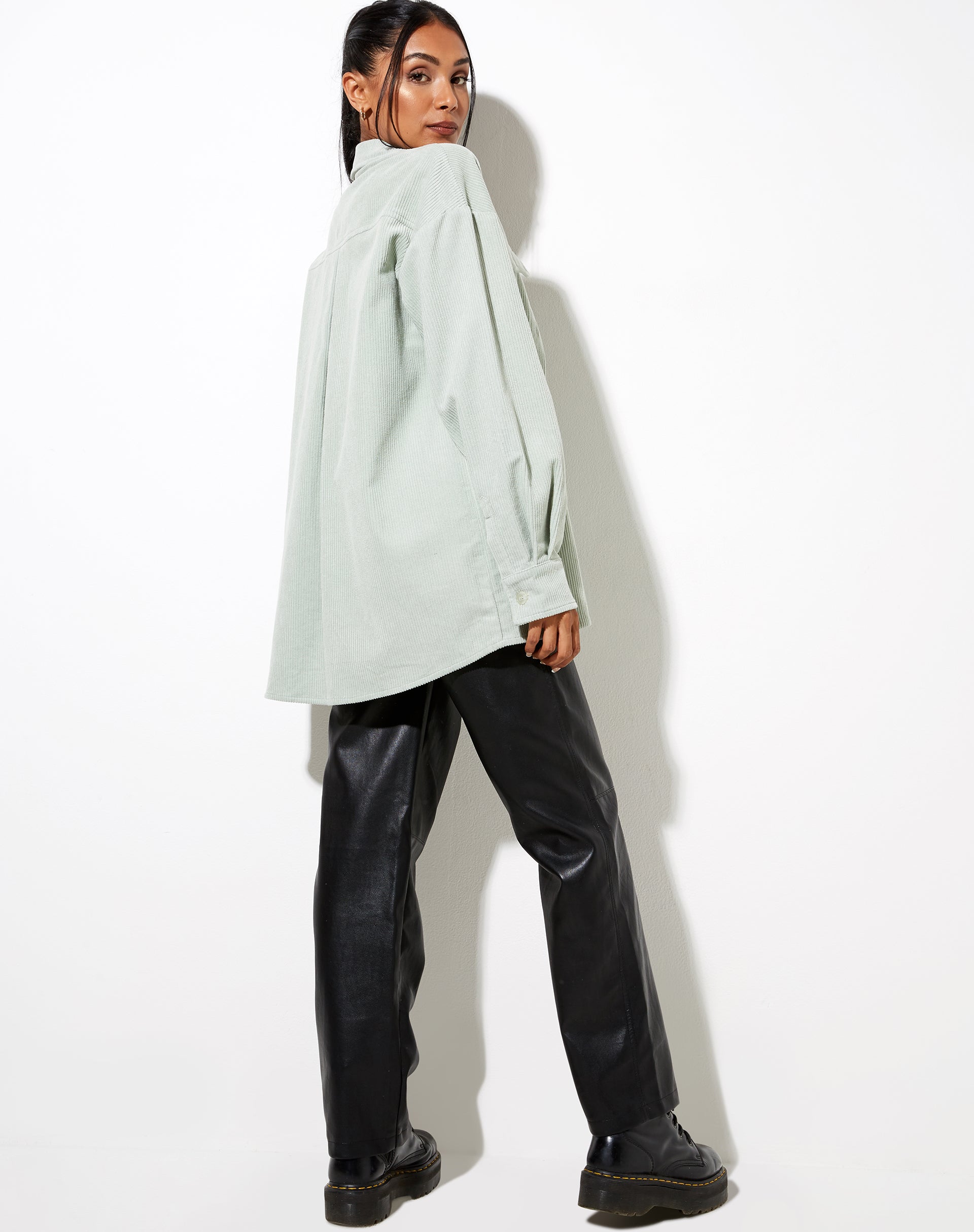 Marcy Shirt in Corduroy Washed Blue-Nico Sky