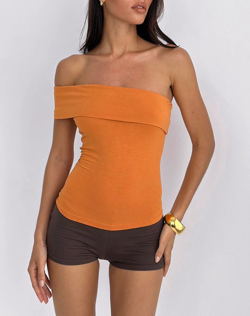 Marga One Shoulder Top in Sunset Orange-Nico Sky