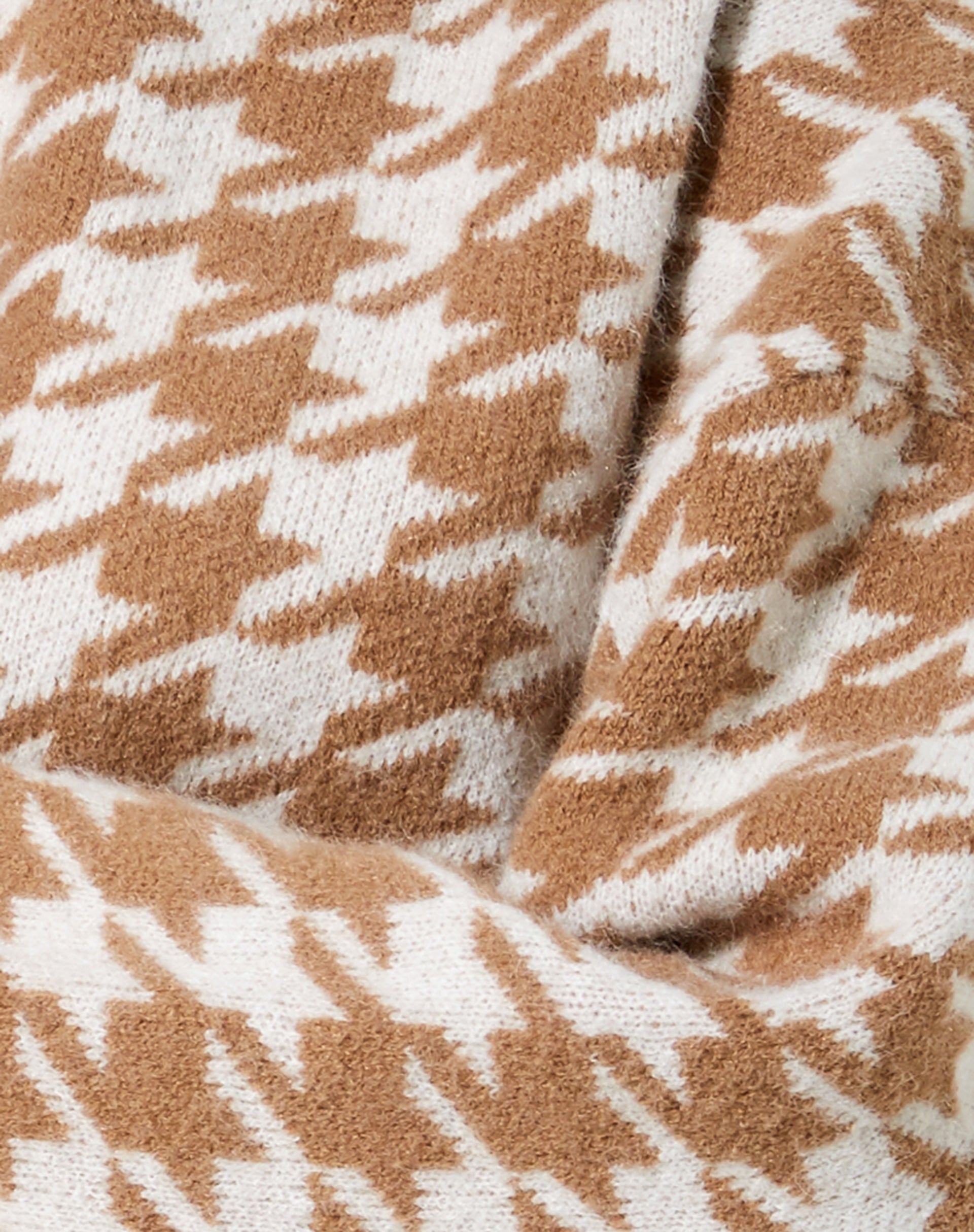 Margo Jumper in Knit Houndstooth Brown-Nico Sky