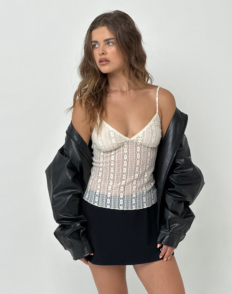 Marinda Cami Top in Lace Cream-Nico Sky