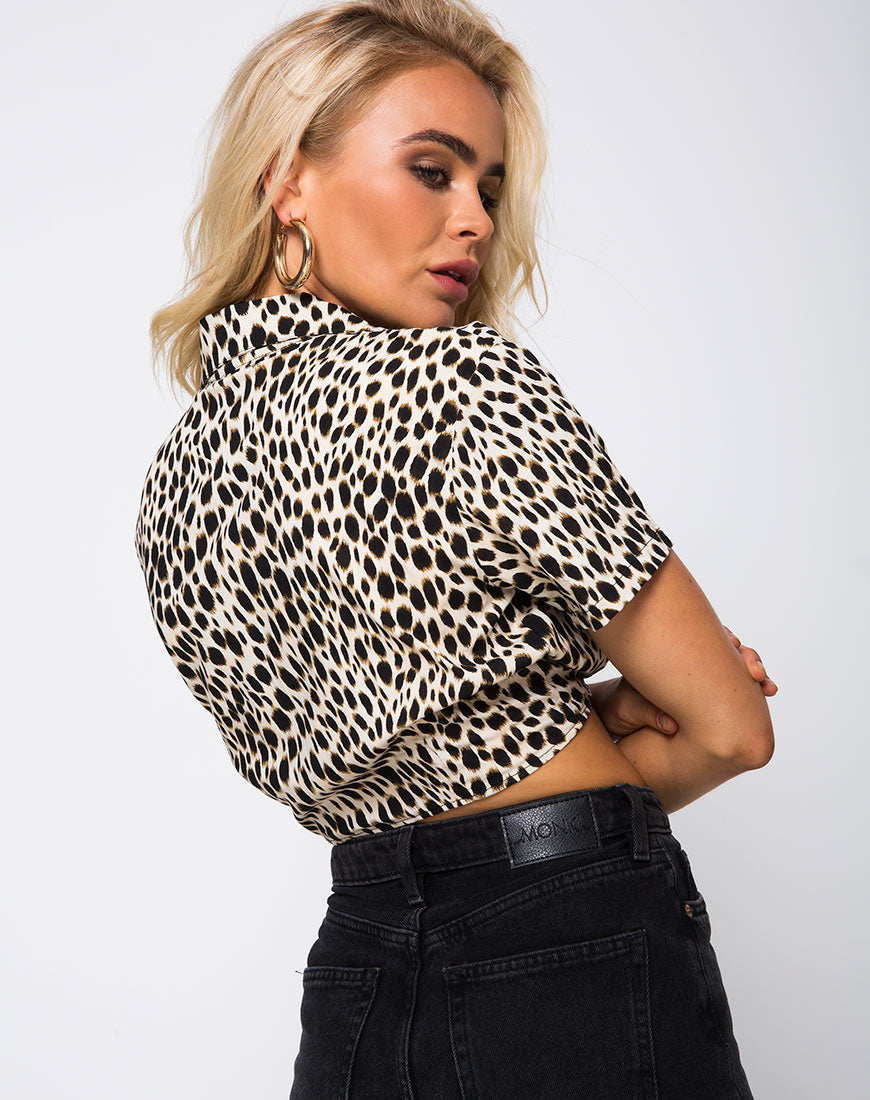 Marleigh Crop Top in Cheetah-Nico Sky