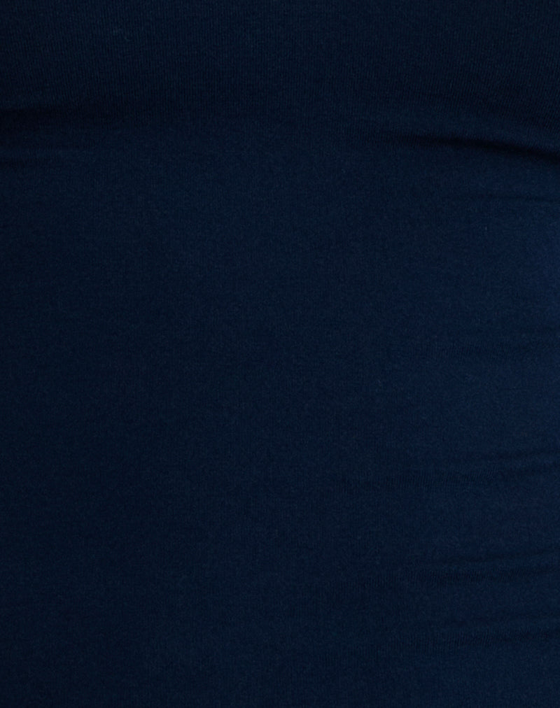 Mayomi Off the Shoulder Top in Navy with Pink Binding-Nico Sky