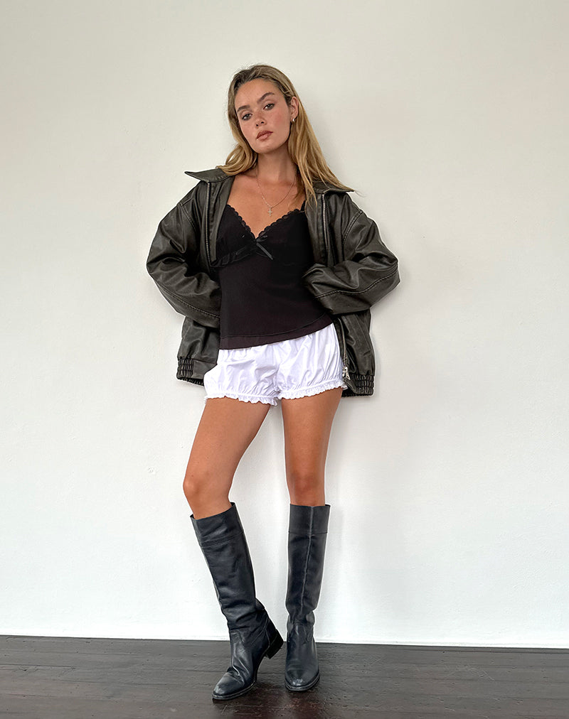 Melinda Frill Edge Cami Top in Black-Nico Sky