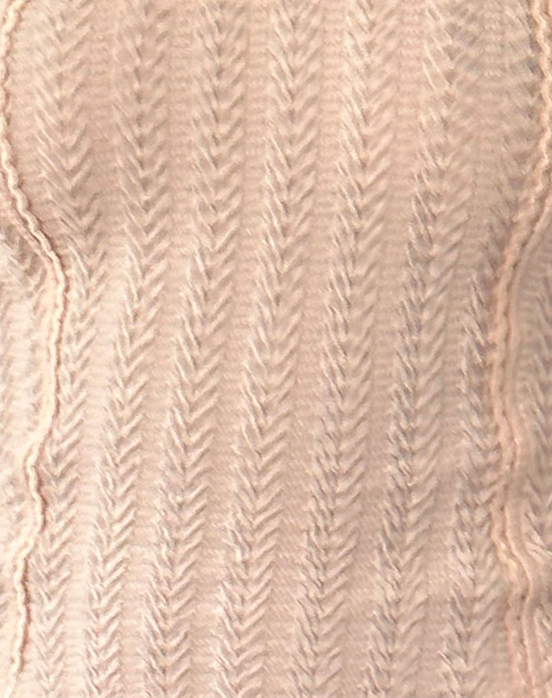 Melissa Textured Long Sleeve Top in Light Peach-Nico Sky