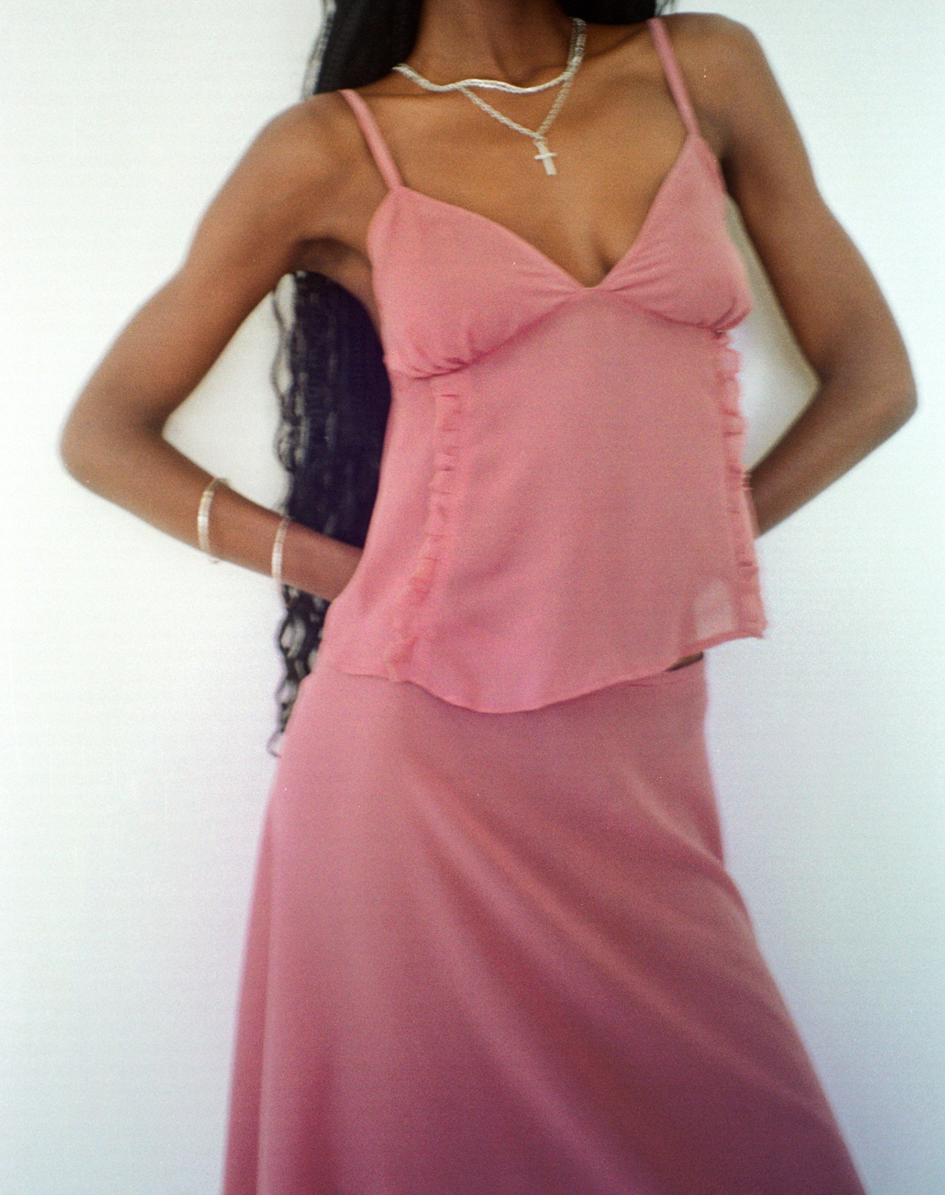 Melly Chiffon Cami Top in Dessert Sand-Nico Sky