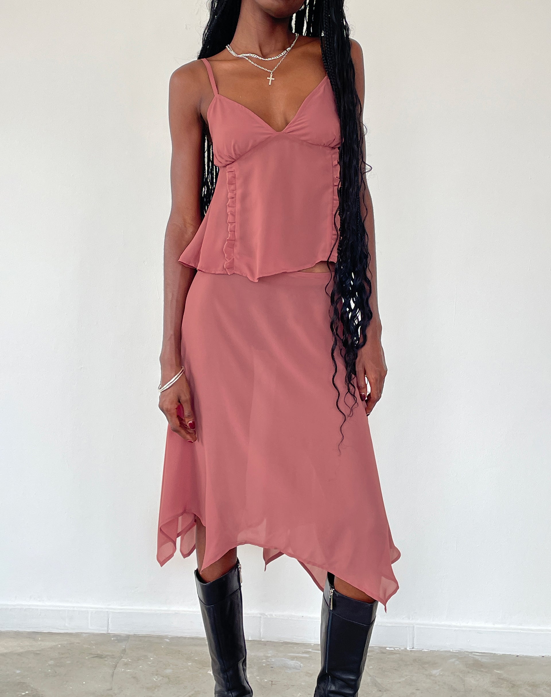 Albertha Midi Skirt in Dessert Sand-Nico Sky