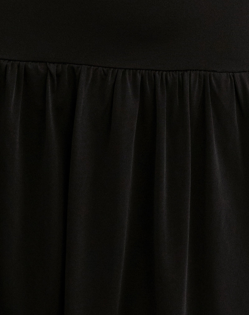 Mercer Drop Waist Mini Dress in Black-Nico Sky