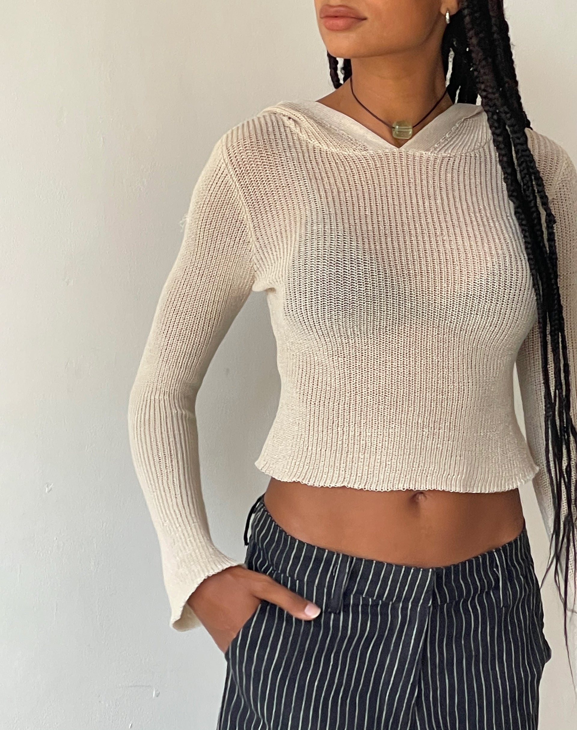 MOTEL X JACQUIE Mereba Hoodie in Natural-Nico Sky