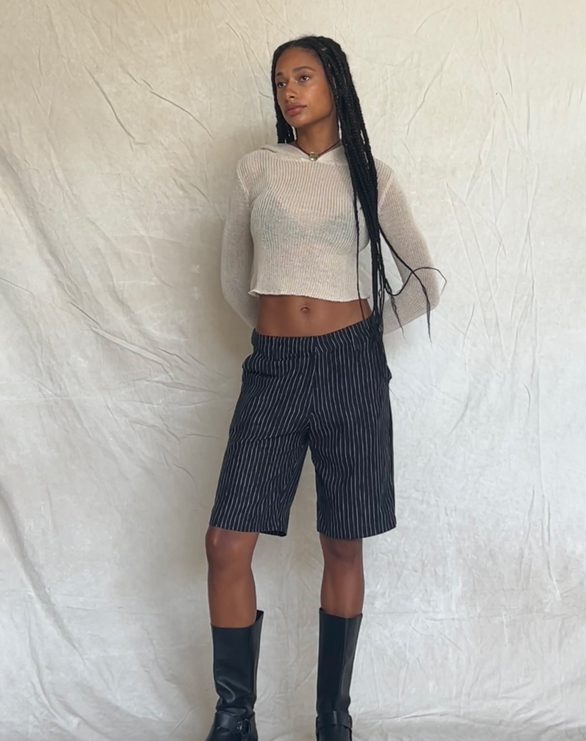 MOTEL X JACQUIE Mereba Hoodie in Natural-Nico Sky