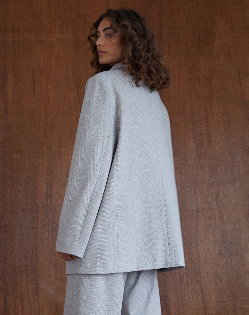 Messeir Faux Wool Blazer in Grey-Nico Sky