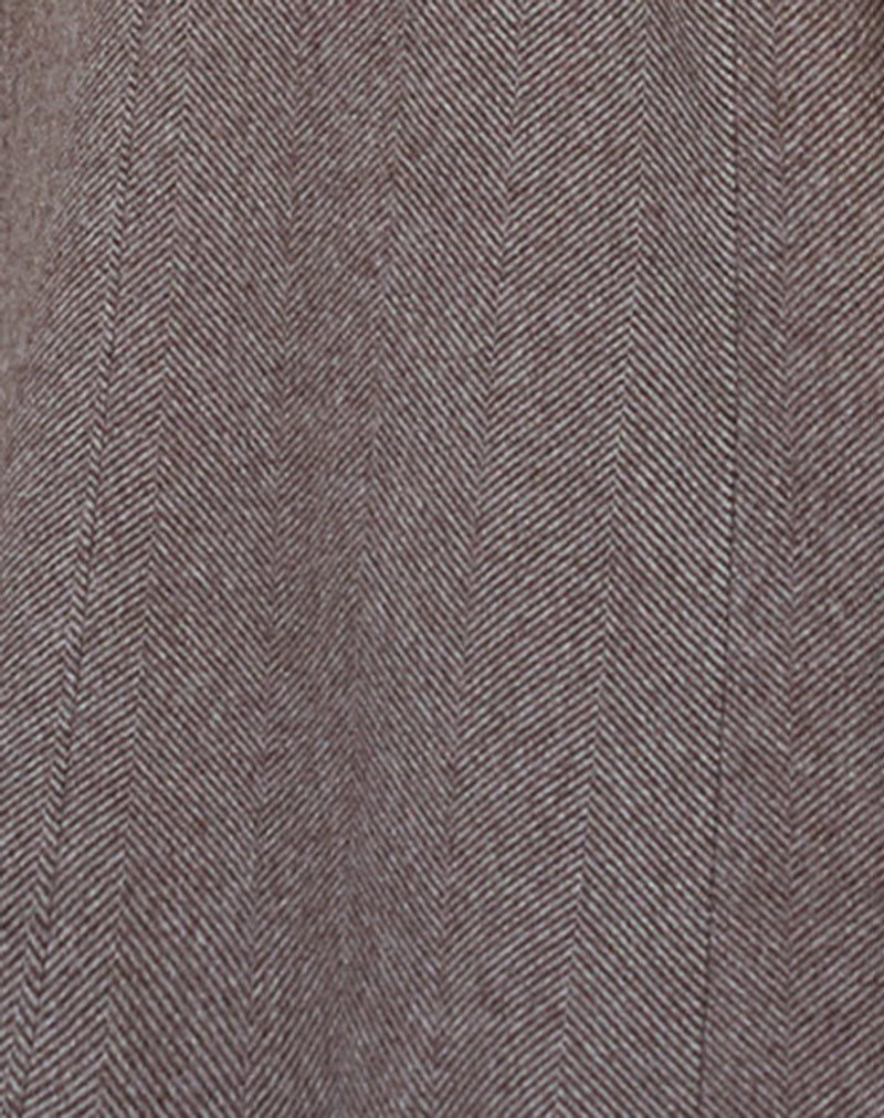 Messeir Faux Wool Blazer in Walnut-Nico Sky