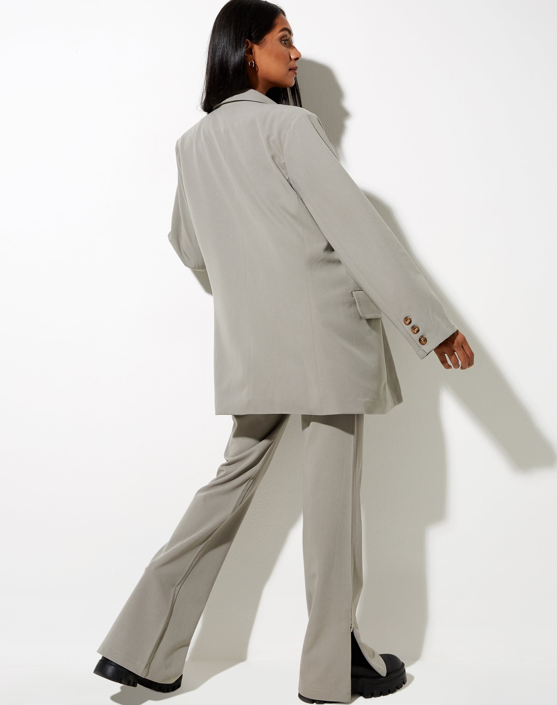 Grego Trouser in Green Beige-Nico Sky