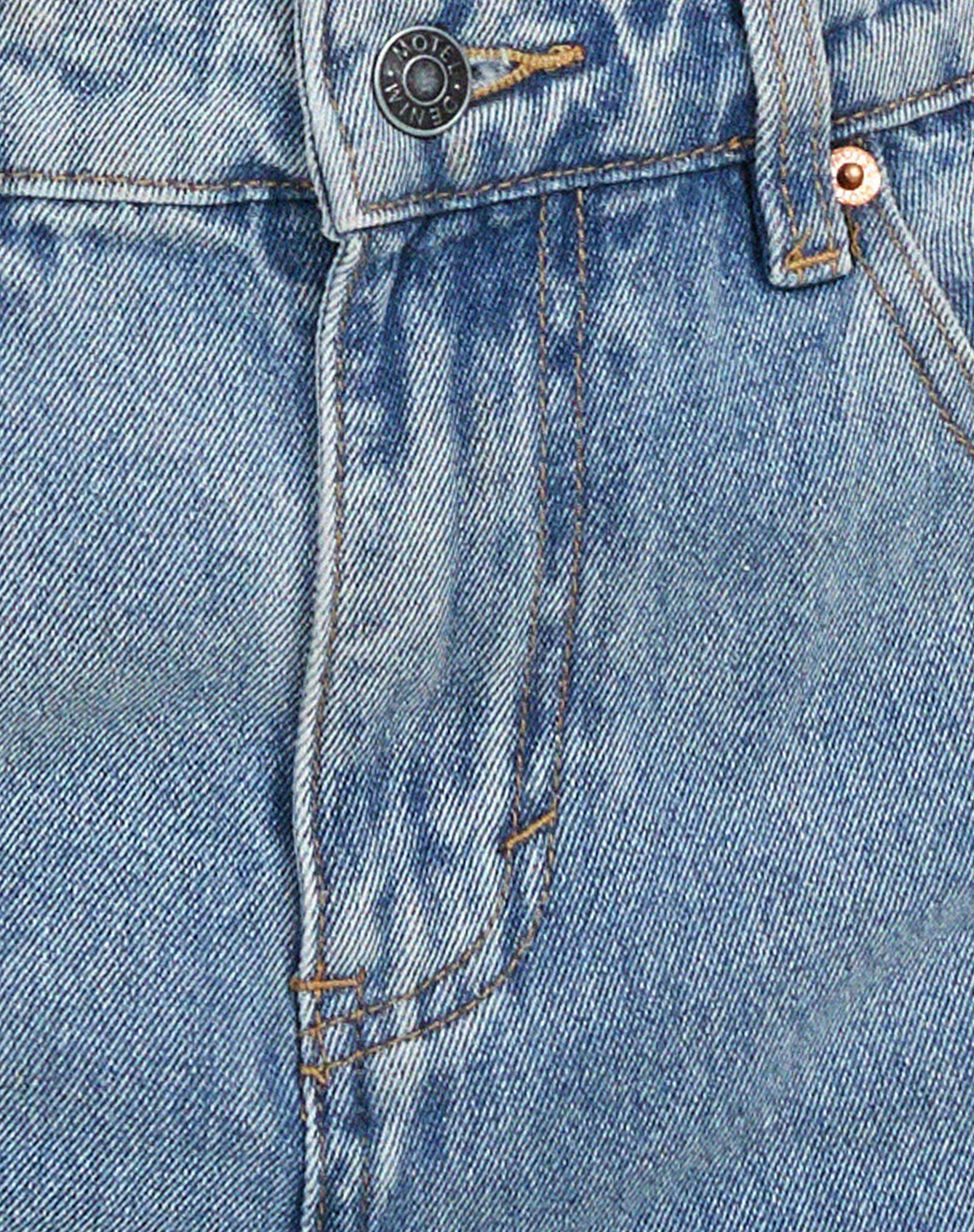 Mid Length Denim Shorts in Light Wash-Nico Sky