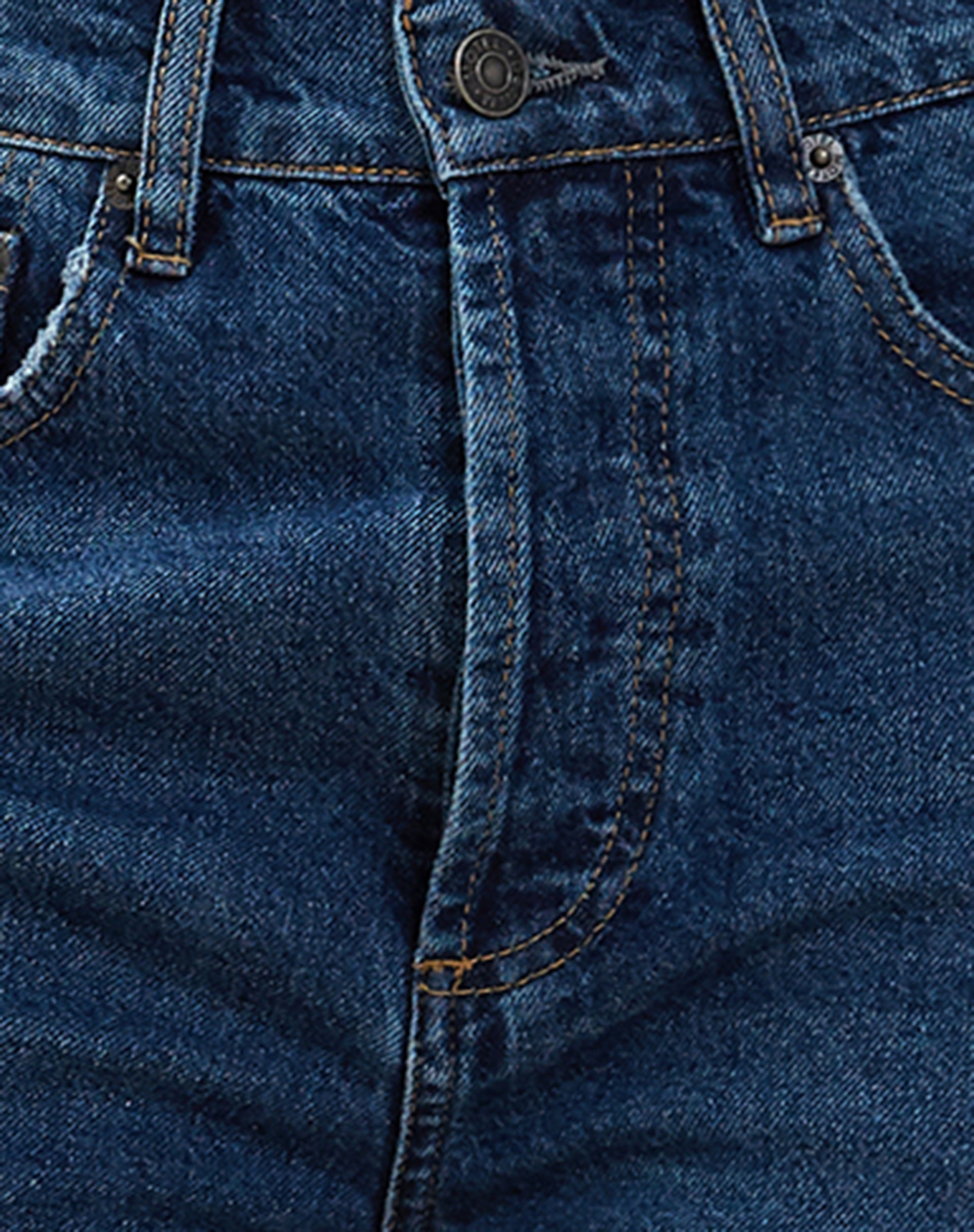 Mid Rise Straight Leg Jeans in Mid Blue Used Denim-Nico Sky