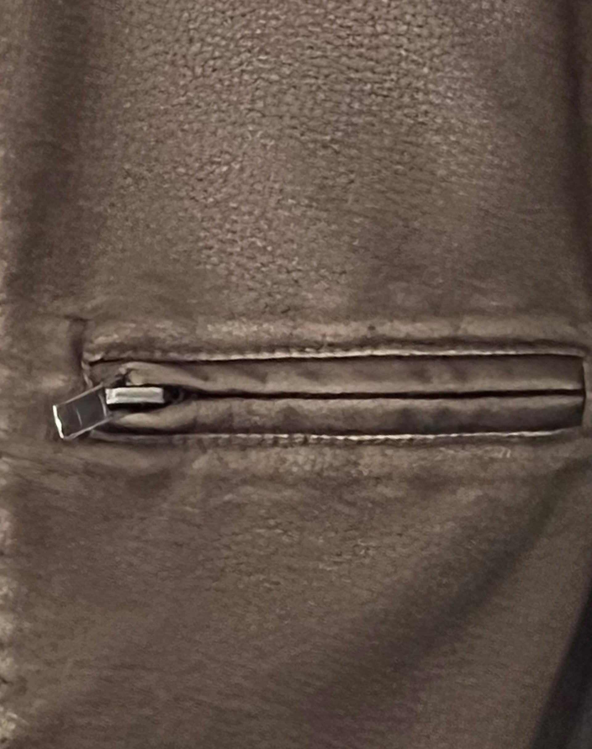 Mildred Distressed Biker Jacket in PU Olive-Nico Sky