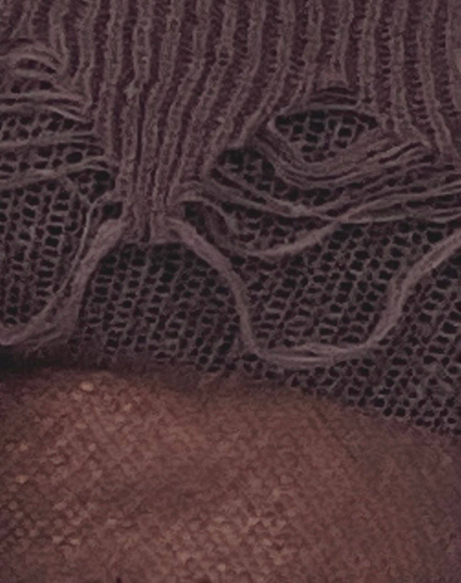 Milena Distress Knit Long Sleeve Bardot Top in Maroon-Nico Sky