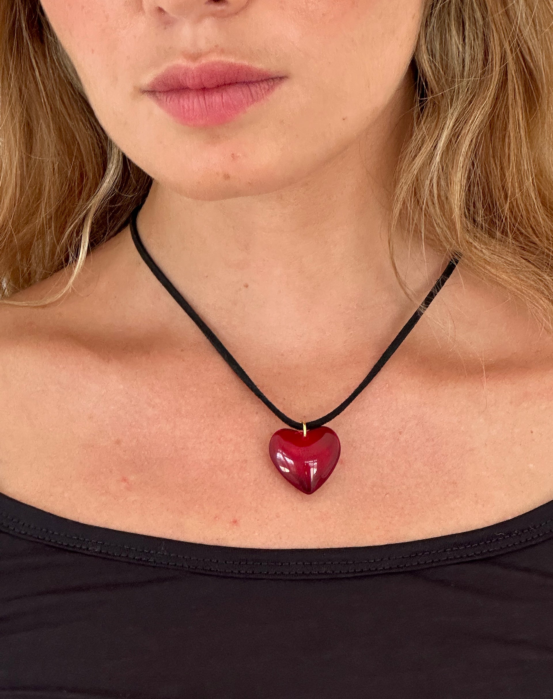 Mimi Glass Heart Necklace by Gemini Jewels-Nico Sky